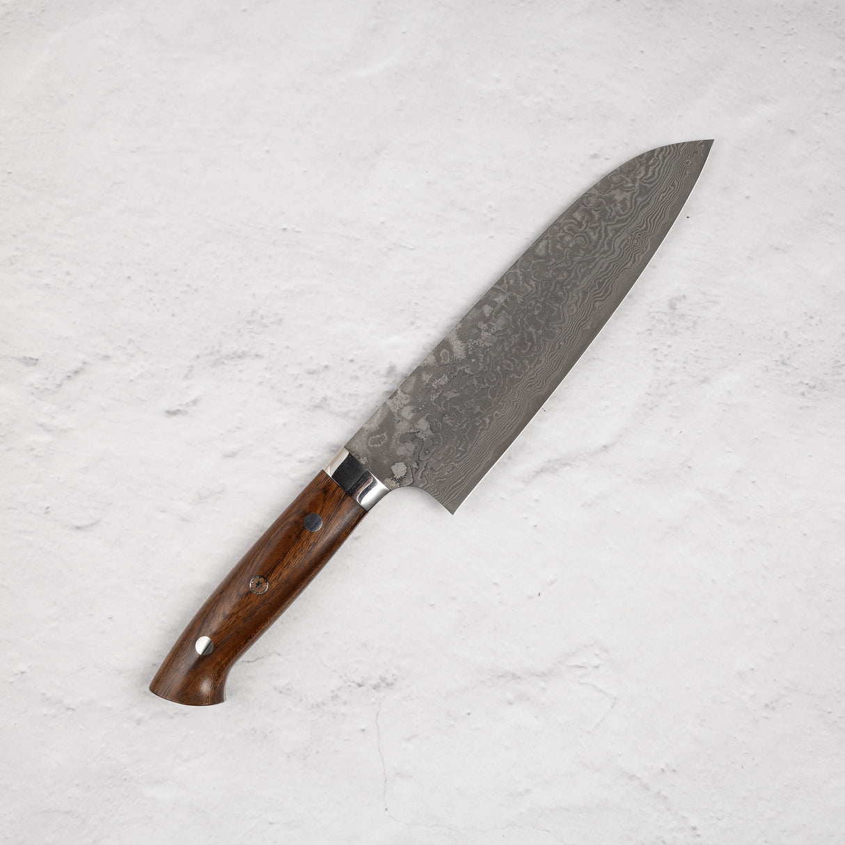 Takeshi Saji Black Damascus Santoku 180mm SG2 Ironwood