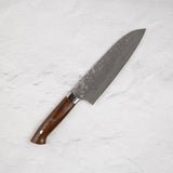 Takeshi Saji Black Damascus Santoku 180mm SG2 Ironwood