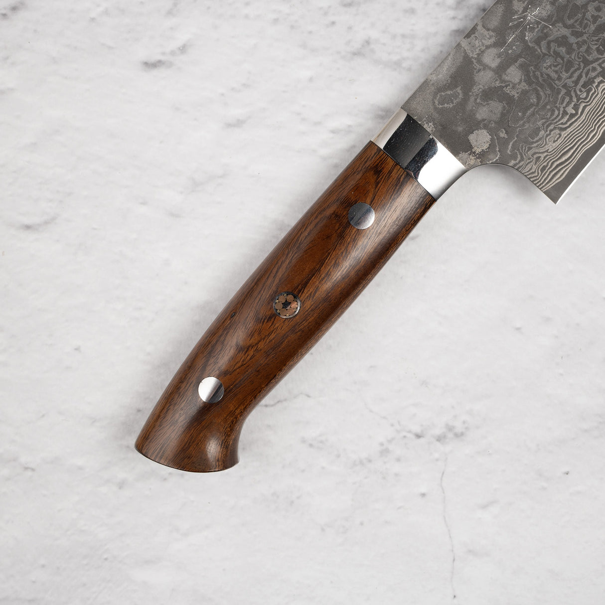 Takeshi Saji Black Damascus Santoku 180mm SG2 Ironwood