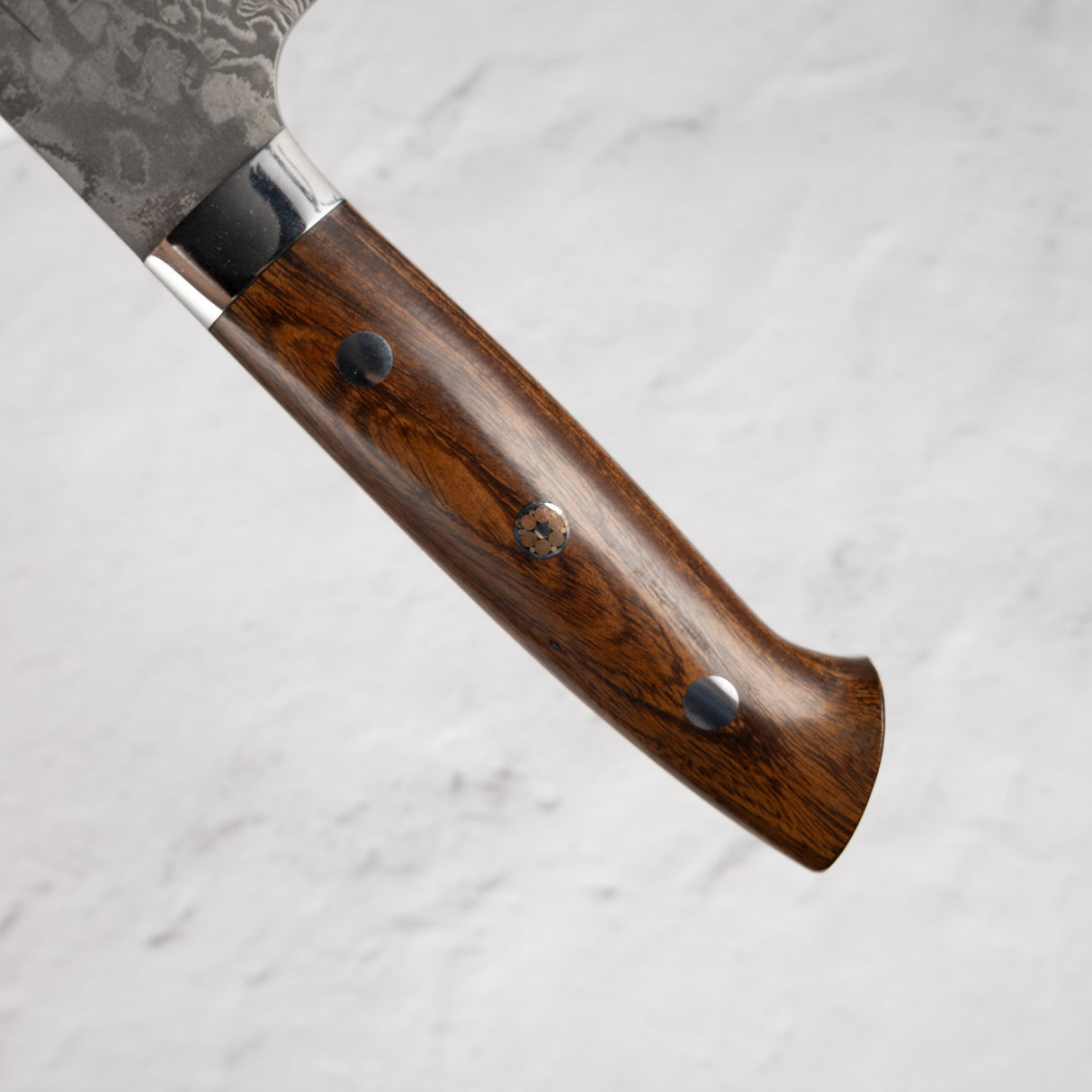 Takeshi Saji Black Damascus Santoku 180mm SG2 Ironwood