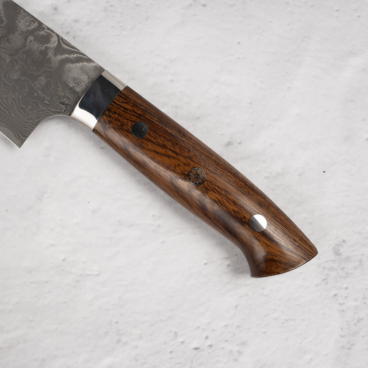 Takeshi Saji Black Damascus Santoku 180mm SG2 Ironwood