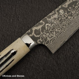 Takeshi Saji SG2 Black Damascus Bunka 180mm Stag Handle