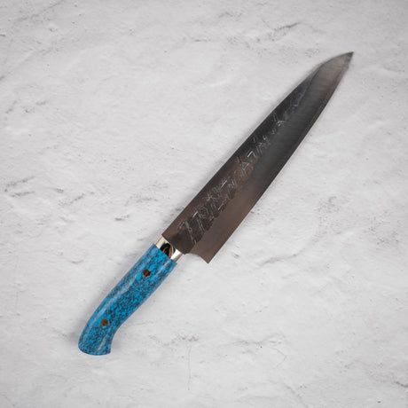 Takeshi Saji SRS13 Gyuto 240mm Western Blue Turquoise with Saya
