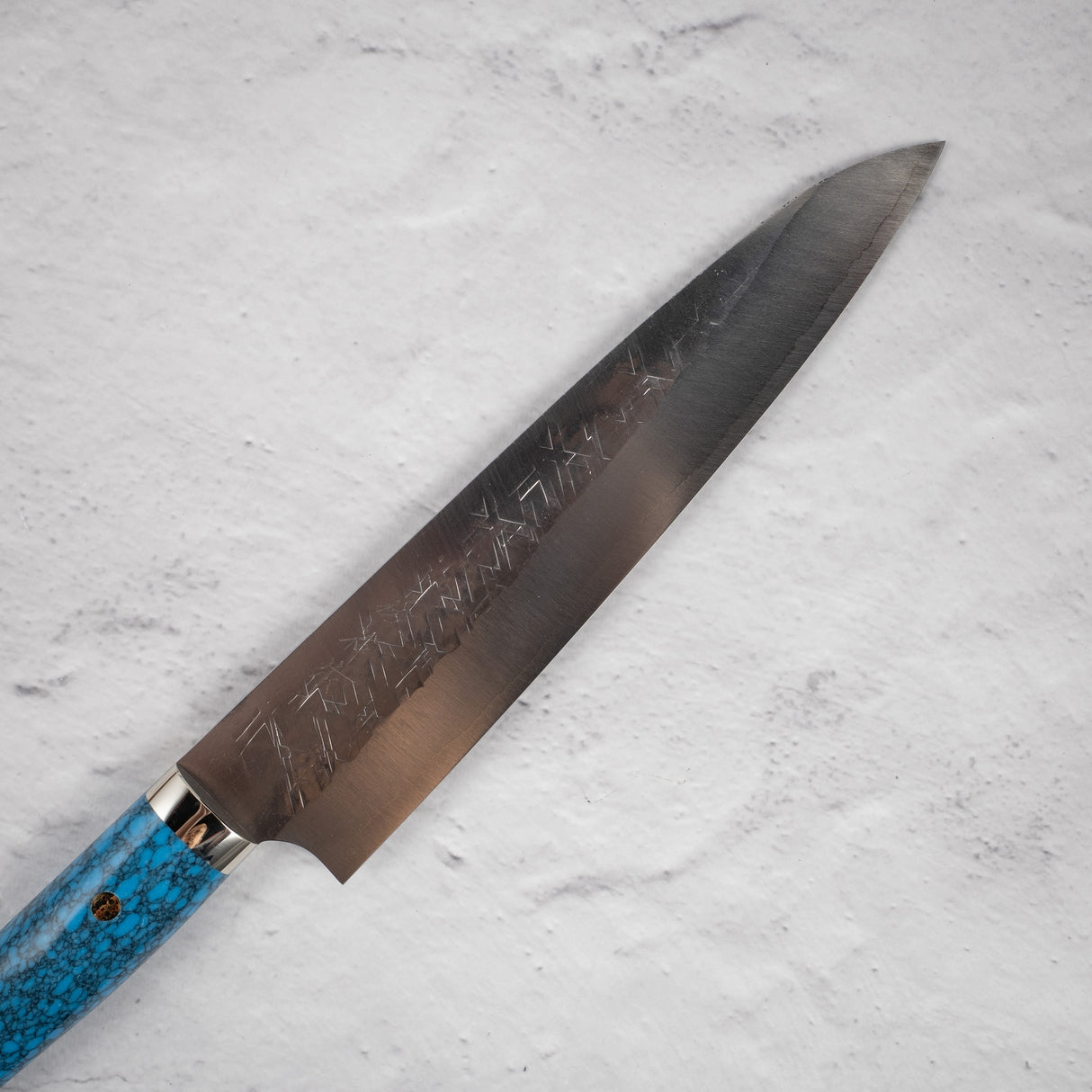 Takeshi Saji SRS13 Gyuto 240mm Western Blue Turquoise with Saya
