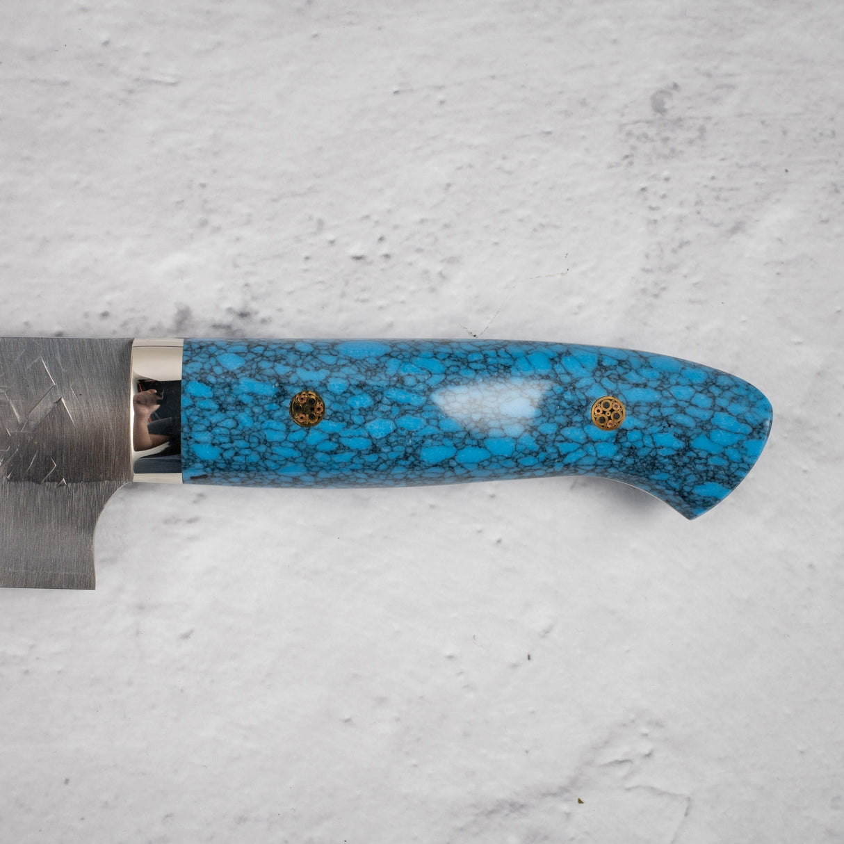 Takeshi Saji SRS13 Gyuto 240mm Western Blue Turquoise with Saya
