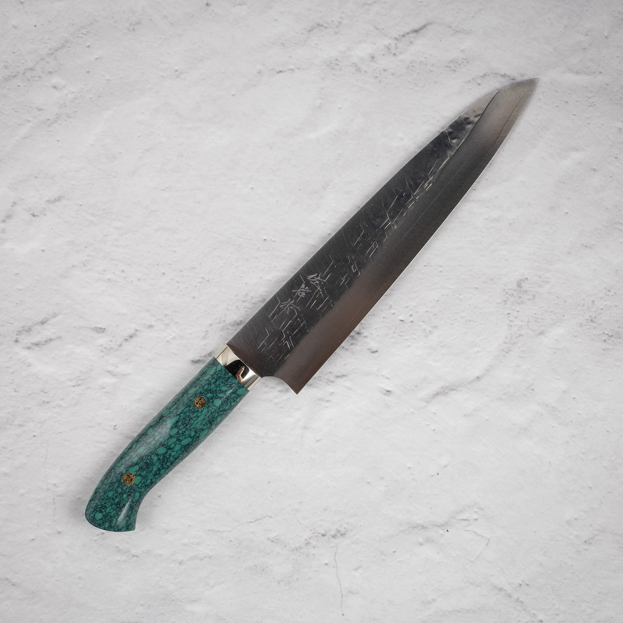 Takeshi Saji SRS13 Gyuto 240mm Western Green Turquoise with Saya
