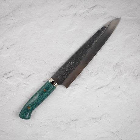 Takeshi Saji SRS13 Gyuto 240mm Western Green Turquoise with Saya