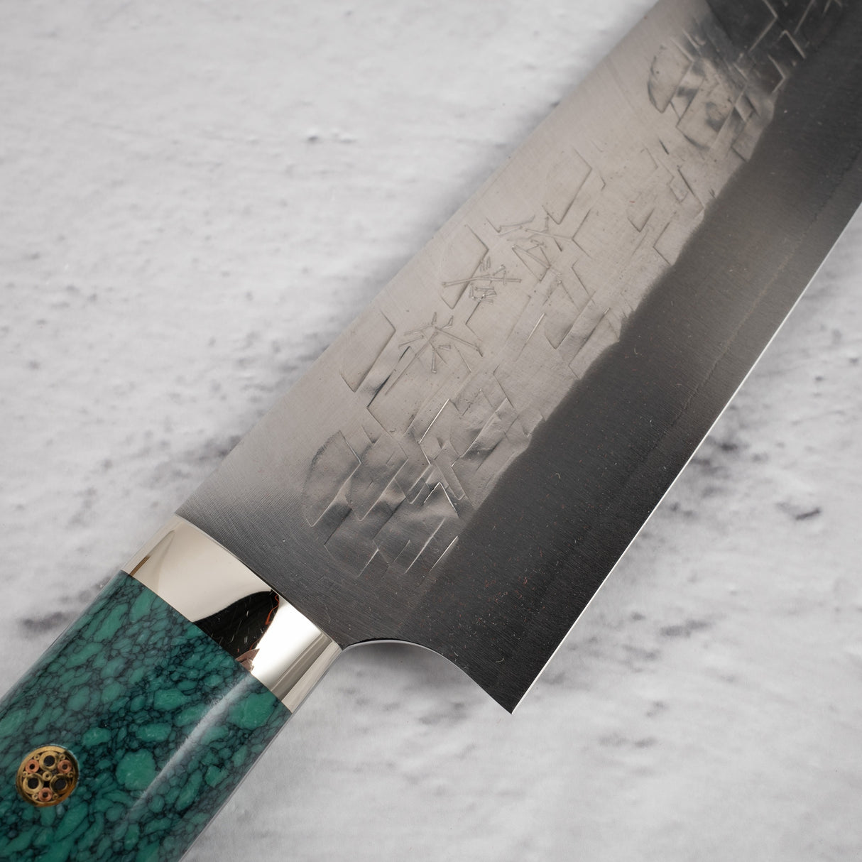 Takeshi Saji SRS13 Gyuto 240mm Western Green Turquoise with Saya