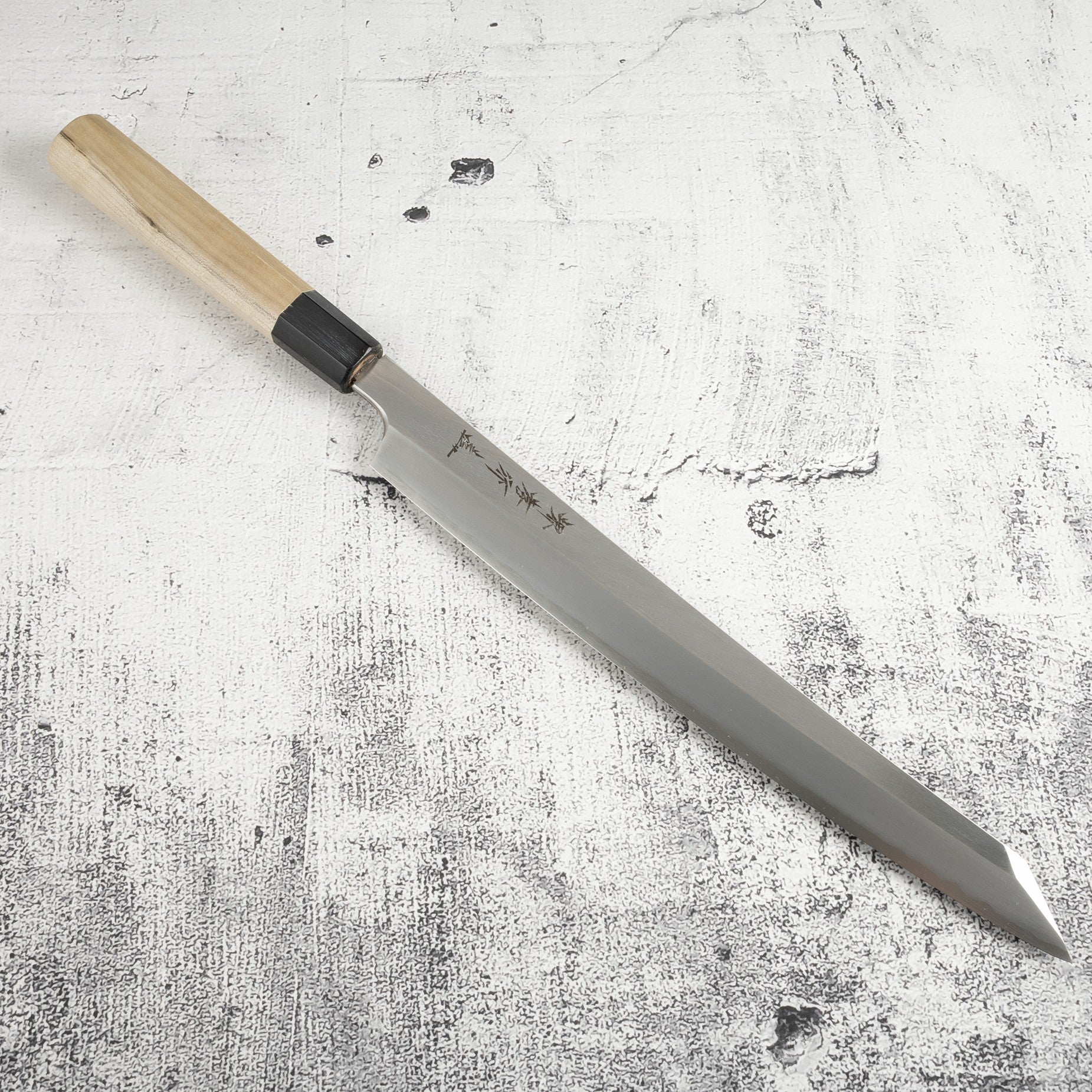 堺孝行銀三鋼飛燕切付柳刃300mm – Knives and Stones