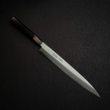 堺孝行銀丹銀三鋼柳刃 270mm，黑檀木柄淺色牛角