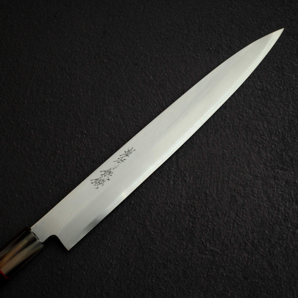 堺孝行銀丹銀三鋼柳刃 270mm，黑檀木柄淺色牛角