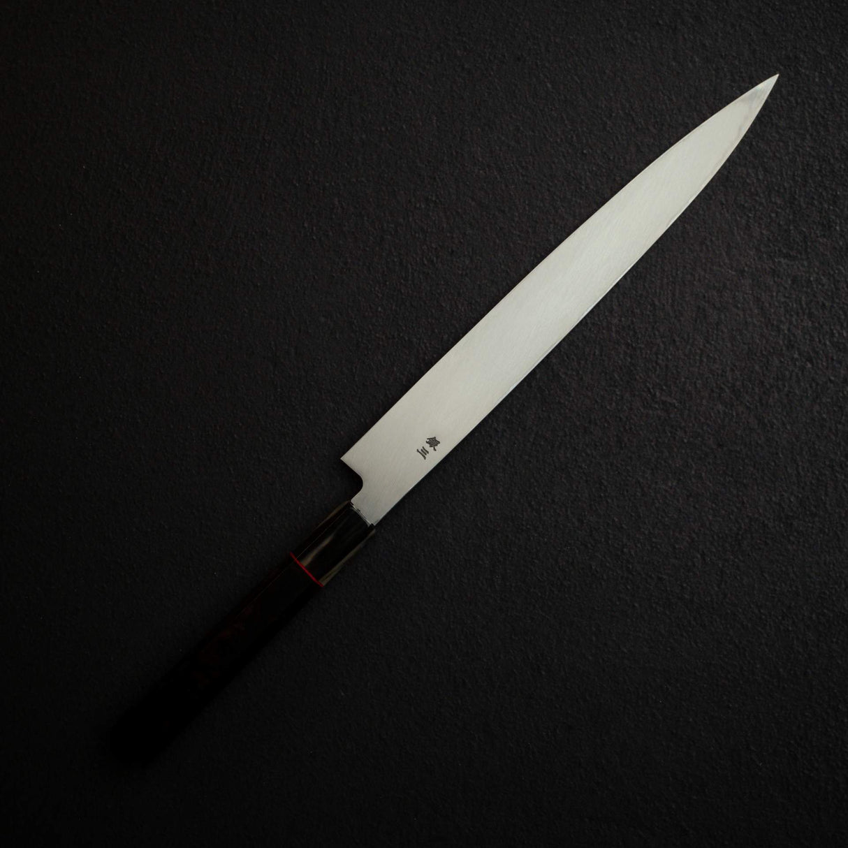 堺孝行銀丹銀三鋼柳刃 270mm，黑檀木柄淺色牛角
