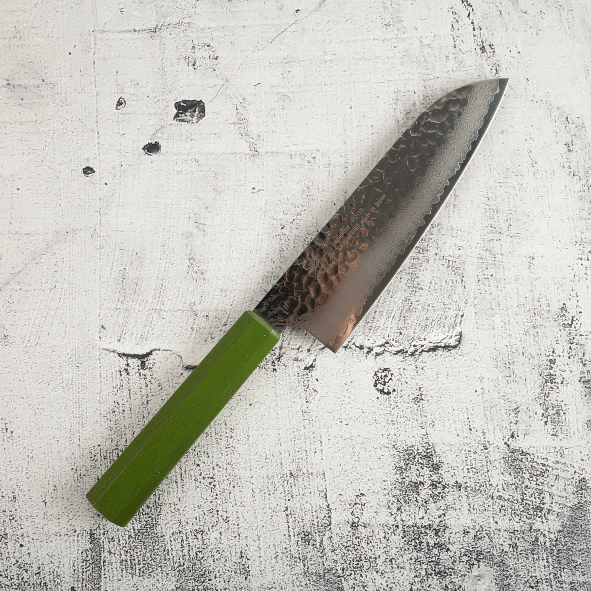Sakai Takayuki VG10 33 Layer Damascus Santoku 170mm Green