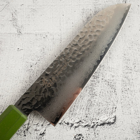 Sakai Takayuki VG10 33 Layer Damascus Santoku 170mm Green