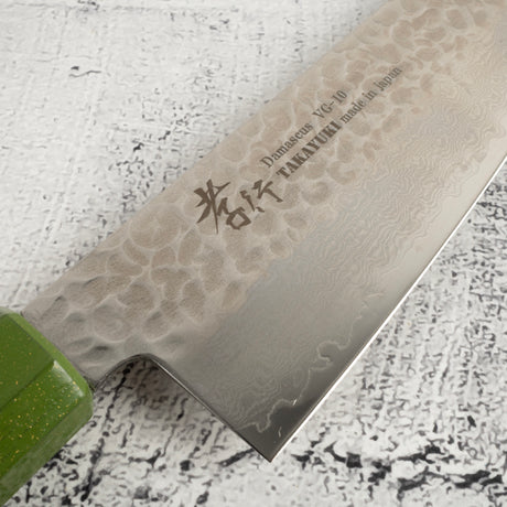 Sakai Takayuki VG10 33 Layer Damascus Santoku 170mm Green