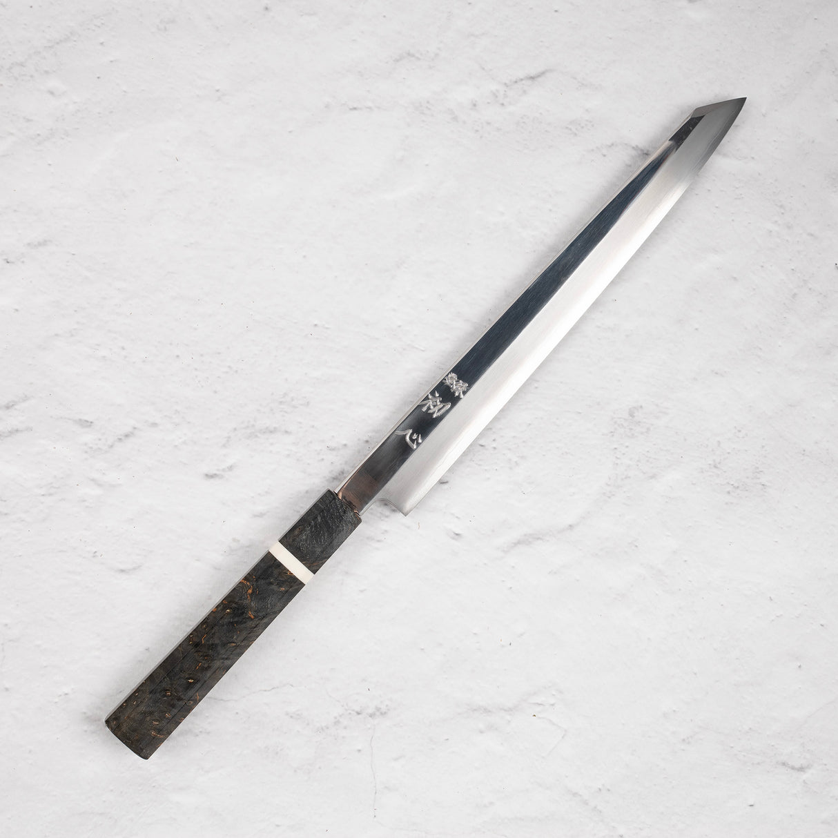 Satoshi Nakagawa x Hatsukokoro Ginsan Mirror-polished KiritsukeYanagiba 270 mm Birch Handle