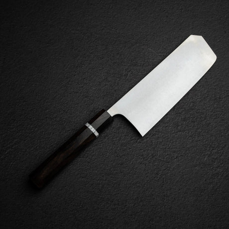 Shibata Koutetsu Chromax Boss Nakiri 175mm, Ebony White Ring Handle