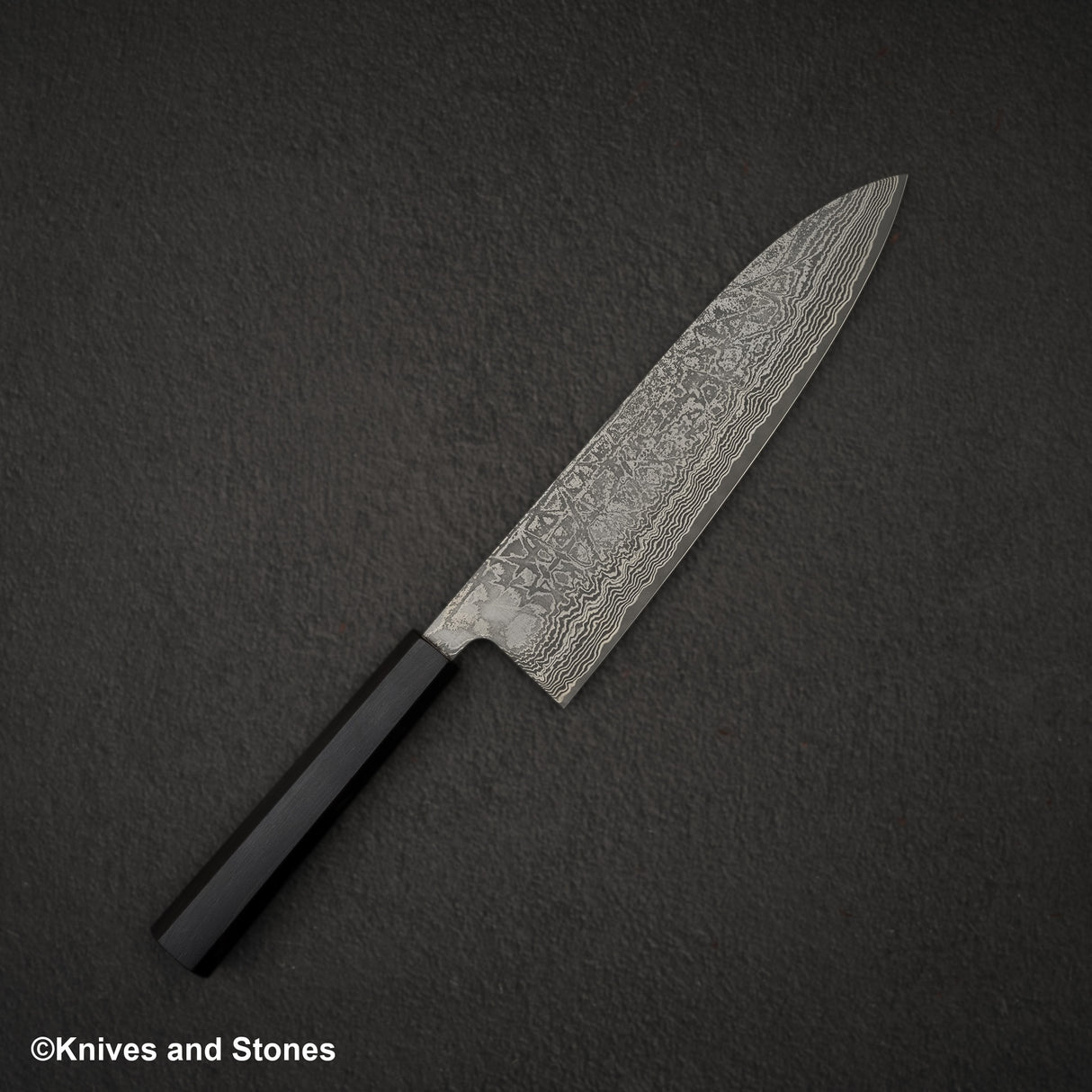 Shiro Kamo Kurokumo SG2 Black Damascus Gyuto 210mm Ebony