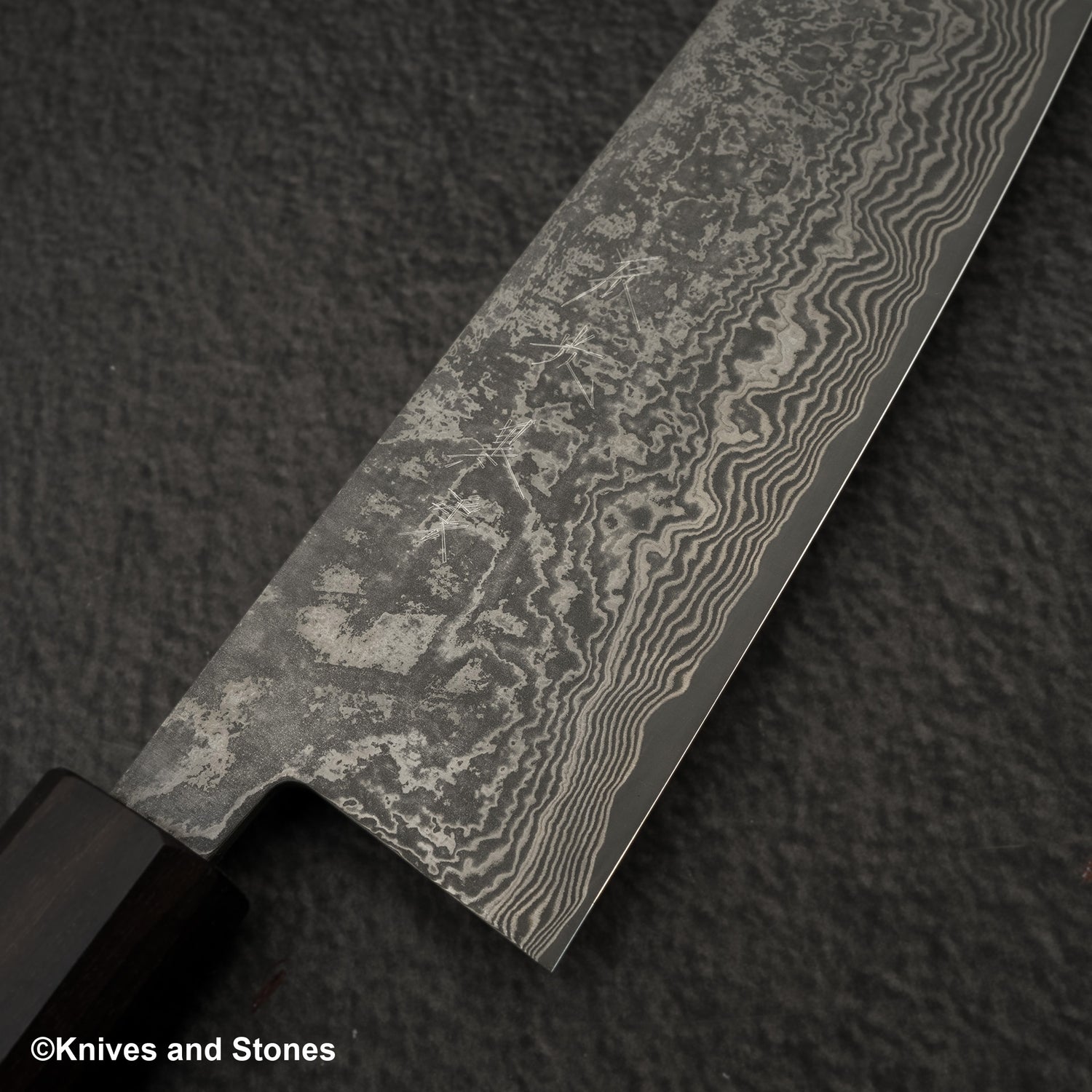 加茂白黑雲 SG2 黑大馬士革三德刀 170mm 烏木柄