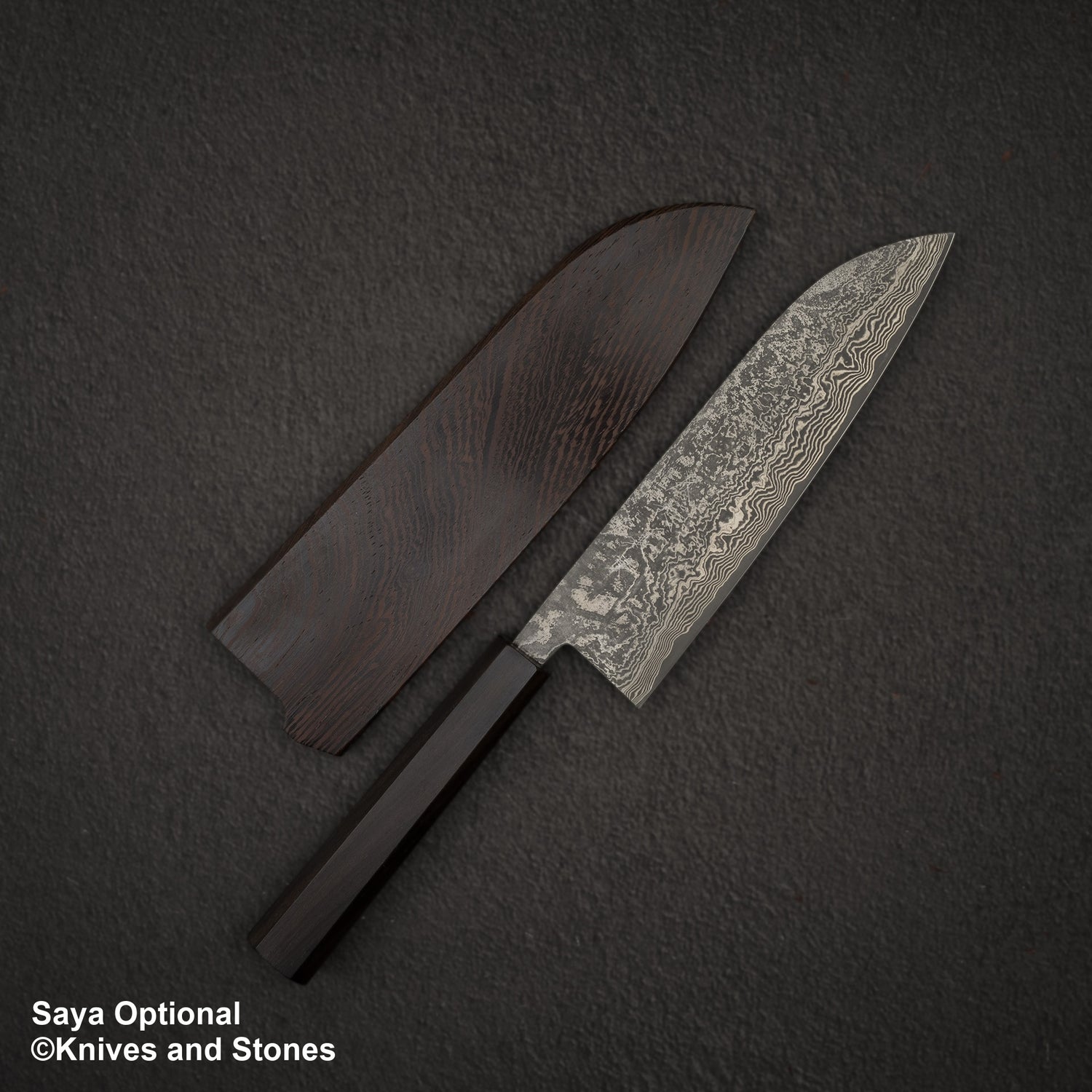 加茂白黑雲 SG2 黑大馬士革三德刀 170mm 烏木柄