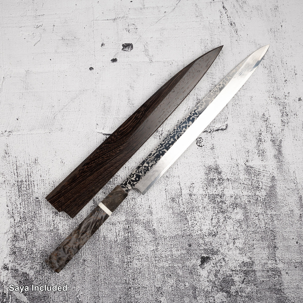 Sukenari SRS-13 Damascus Yanagiba 300mm Mirror Polish with Saya