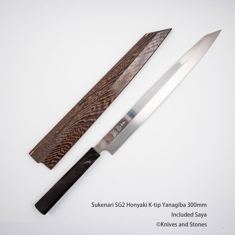 佑成 SG2鋼 / SG2粉末高速鋼 本燒 切付 柳刃 300mm 刀鞘