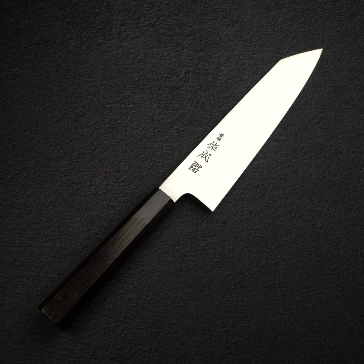 Sukenari ZDP-247 Hairline K-tip Gyuto 210mm, Ebony Handle