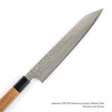 Sukenari ZDP-189 Damascus K-tip Gyuto 240mm Slim