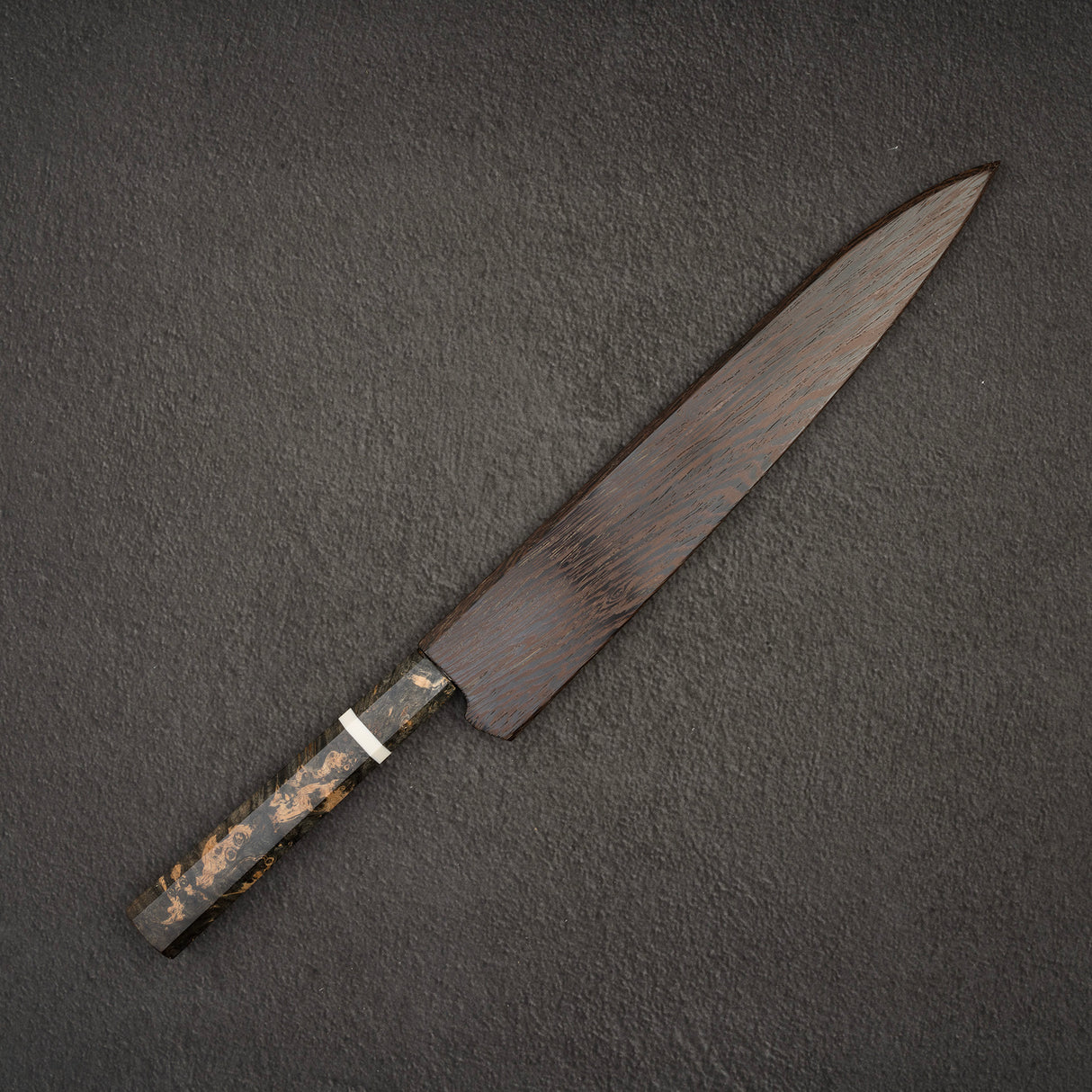 Sukenari ZDP-189 Damascus Sujihiki 240mm Burl Handle with Saya