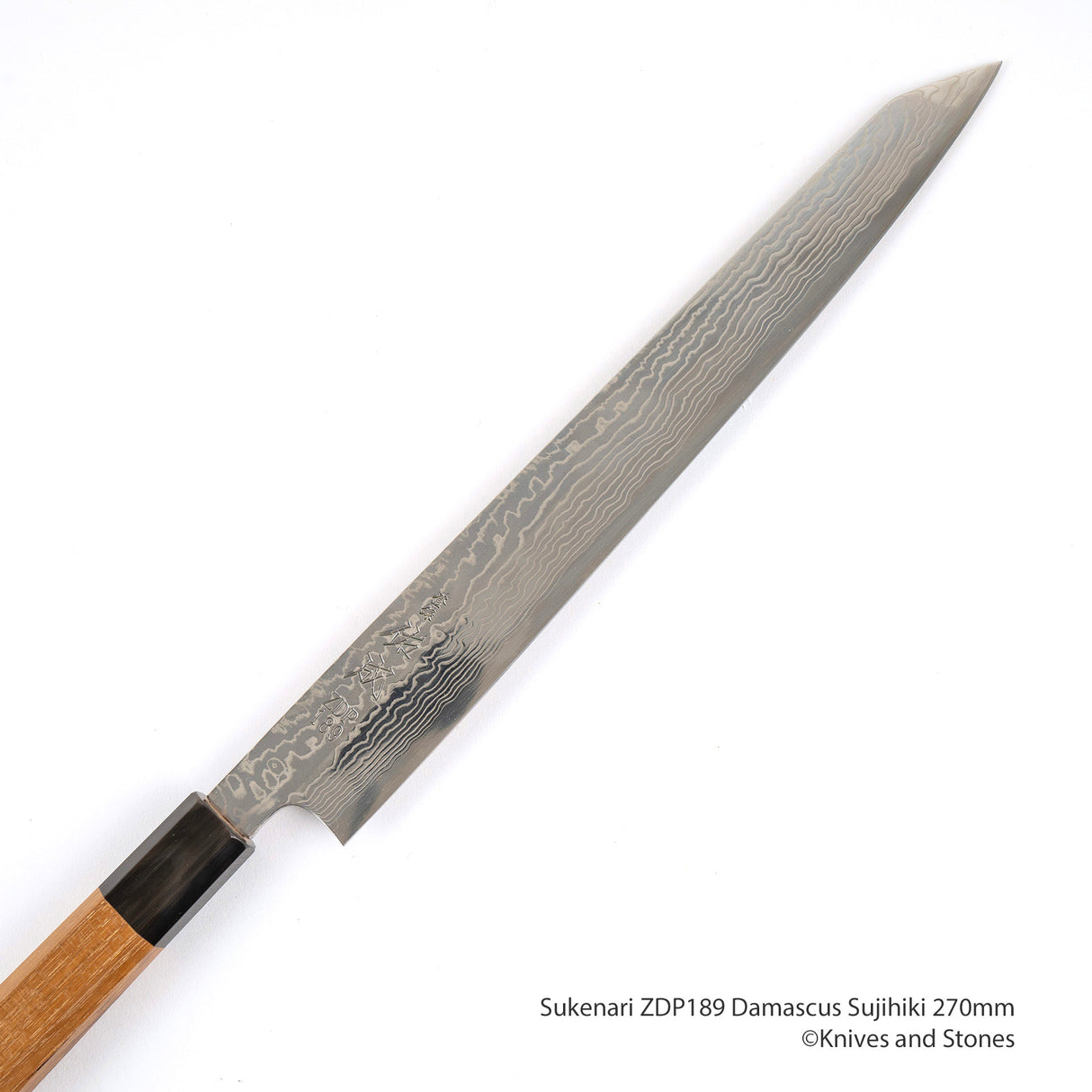 Sukenari ZDP189 Damascus K-tip Sujihiki 270mm