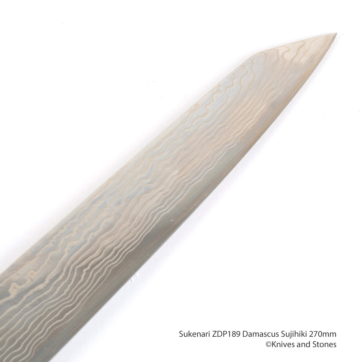 Sukenari ZDP189 Damascus K-tip Sujihiki 270mm