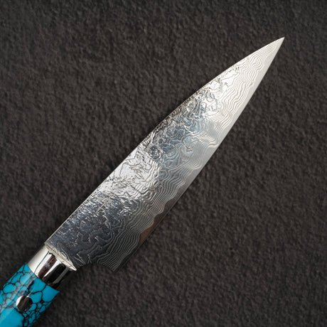 Takeshi Saji Diamond Damascus R2 Petty 135mm Turquoise Handle