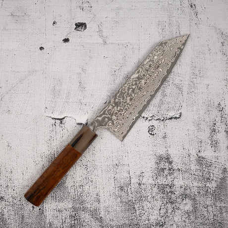 Takeshi Saji SG2 Black Damascus Bunka 180mm Heart-shaped Ironwood Handle