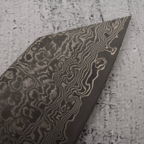 Takeshi Saji SG2 Black Damascus Bunka 180mm Heart-shaped Ironwood Handle