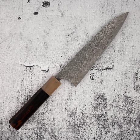 Takeshi Saji SG2 Black Damascus Gyuto 180mm Heart-shaped Ironwood Handle