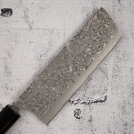 Takeshi Saji SG2 Black Damascus Nakiri 180mm Heart-shaped Ironwood Handle