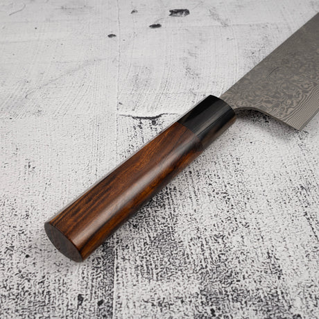 Takeshi Saji SG2 Black Damascus Nakiri 180mm Heart-shaped Ironwood Handle