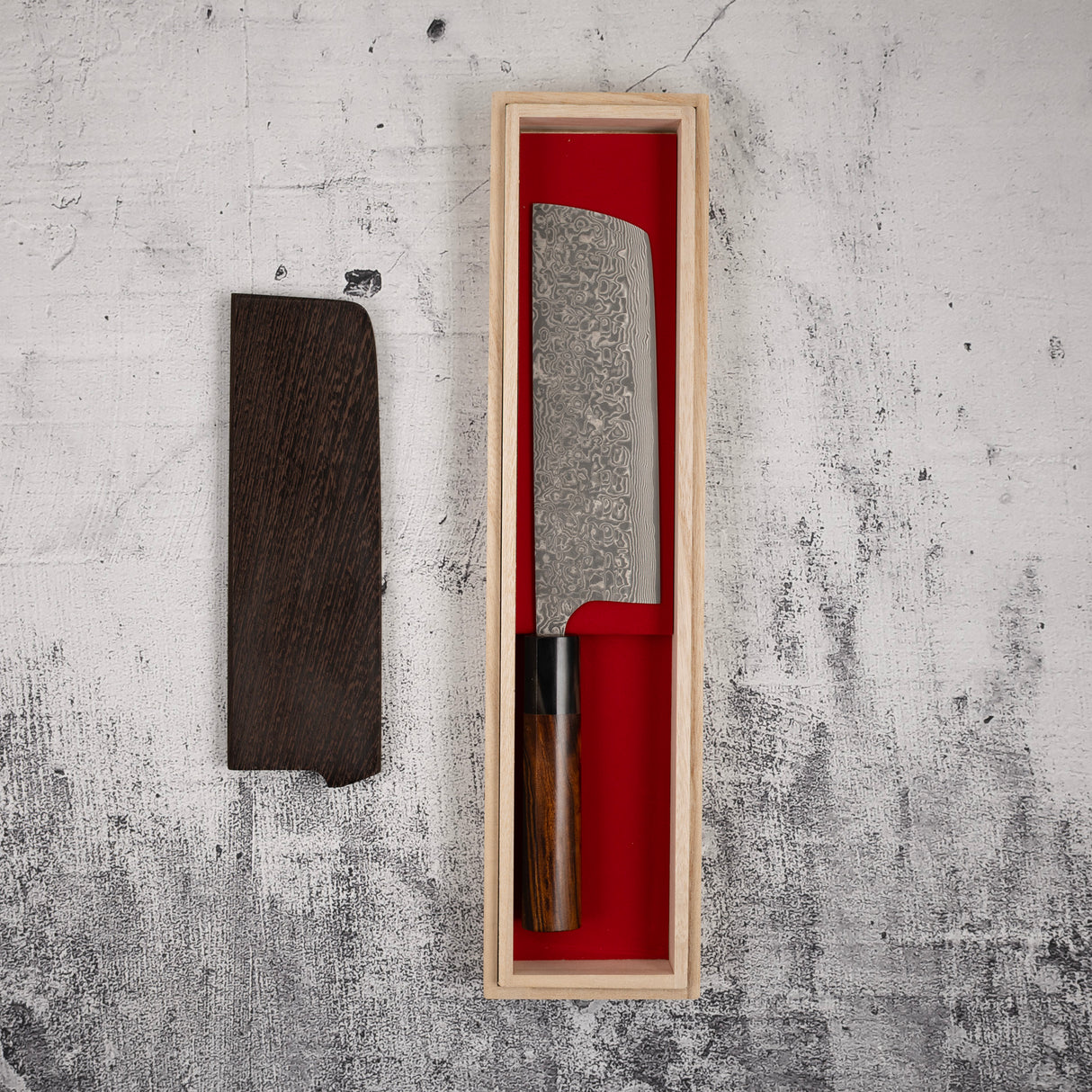 Takeshi Saji SG2 Black Damascus Nakiri 180mm Heart-shaped Ironwood Handle