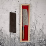 Takeshi Saji SG2 Black Damascus Nakiri 180mm Heart-shaped Ironwood Handle