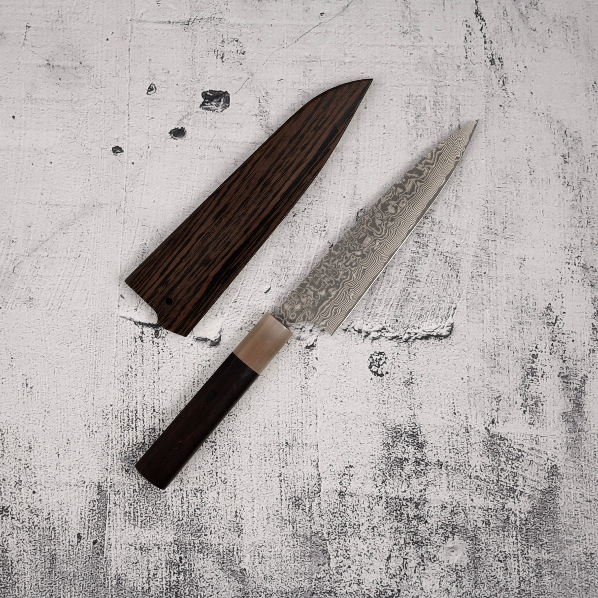 Takeshi Saji SG2 Black Damascus Petty 150mm Heart-shaped Ironwood Handle