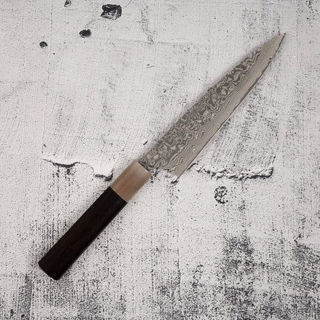 Takeshi Saji SG2 Black Damascus Petty 150mm Heart-shaped Ironwood Handle