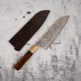 Takeshi Saji SG2 Black Damascus Santoku 180mm Heart-shaped Ironwood Handle