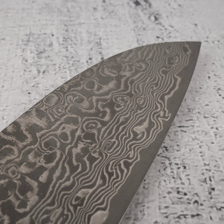 Takeshi Saji SG2 Black Damascus Santoku 180mm Heart-shaped Ironwood Handle