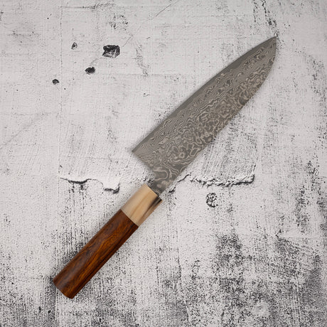Takeshi Saji SG2 Black Damascus Santoku 180mm Heart-shaped Ironwood Handle
