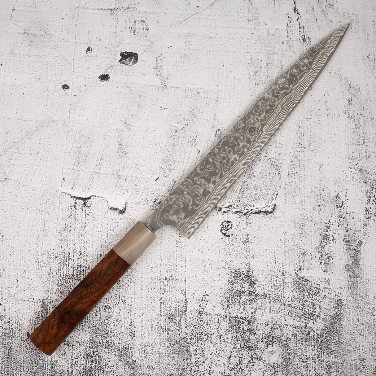 Takeshi Saji SG2 Black Damascus Sujihiki 240mm Heart-shaped Ironwood Handle