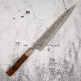 Takeshi Saji SG2 Black Damascus Sujihiki 240mm Heart-shaped Ironwood Handle