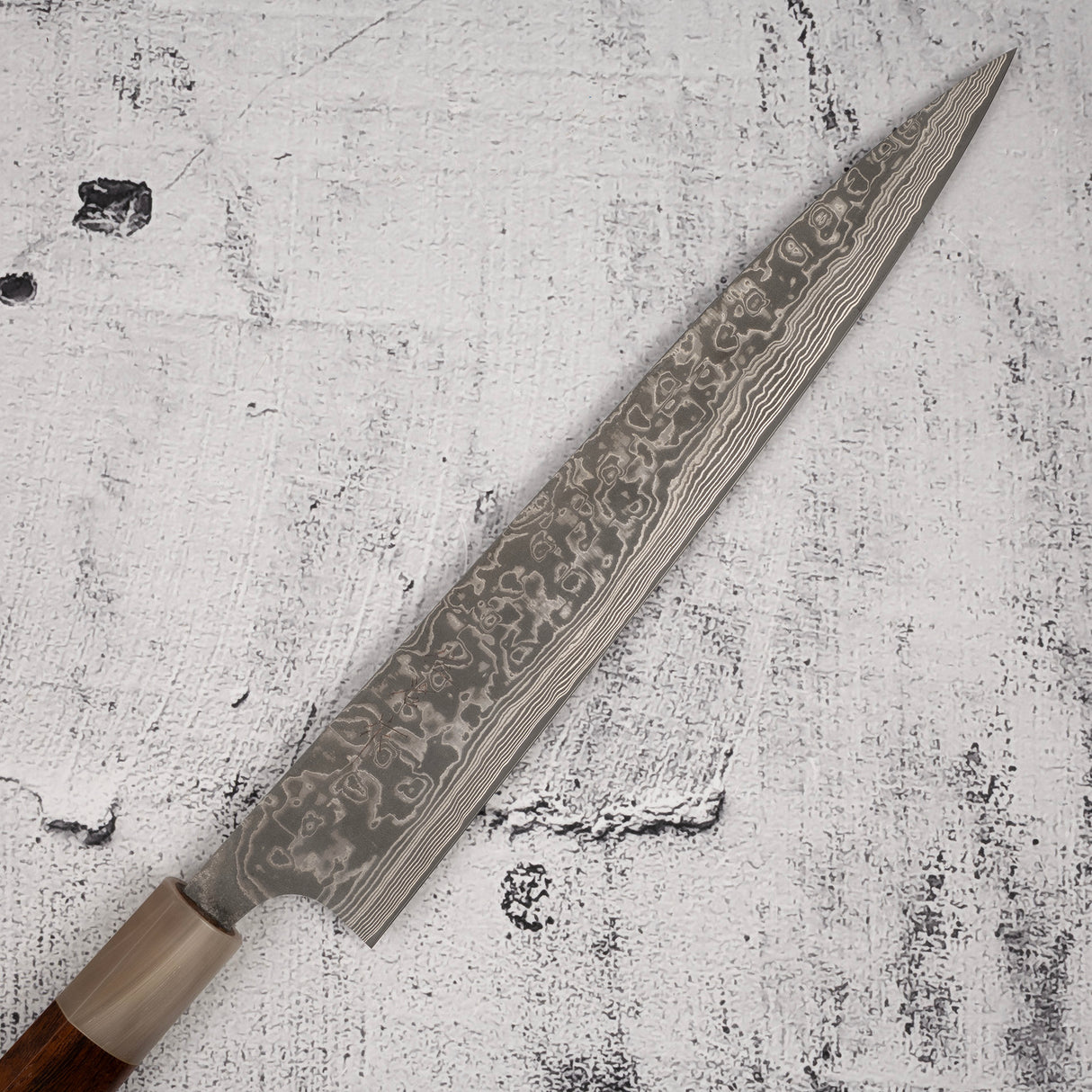 Takeshi Saji SG2 Black Damascus Sujihiki 240mm Heart-shaped Ironwood Handle