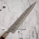 Takeshi Saji SG2 Black Damascus Sujihiki 240mm Heart-shaped Ironwood Handle