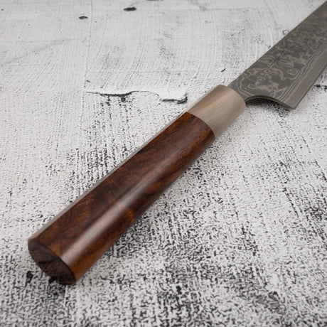 Takeshi Saji SG2 Black Damascus Sujihiki 240mm Heart-shaped Ironwood Handle