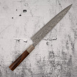 Takeshi Saji SG2 Black Damascus Sujihiki 240mm Heart-shaped Ironwood Handle